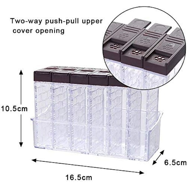 ProLeo 6-pack salt- och pepparkvarn kryddbox plast