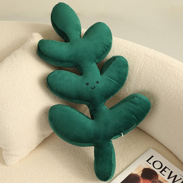 Mjuk och Bekväm Plyschbladkudde, Vardagsrumsinredning Monstera Deliciosa Prydnadskudde för Soffa, Perfekt Present till Växtälskare, Nyhet för Alla Årstider