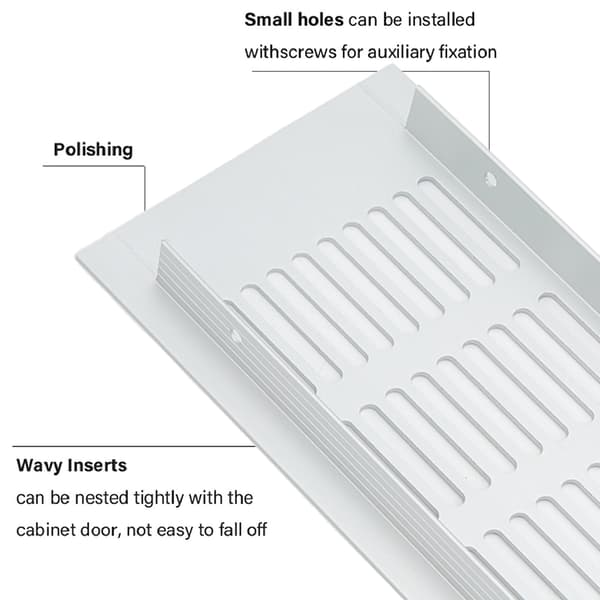 2 stk. Luftventilationsgitter Aluminiumlegering Rektangulær Ventilations Plade til Skab Sko Skab Garderobe 80x500mm