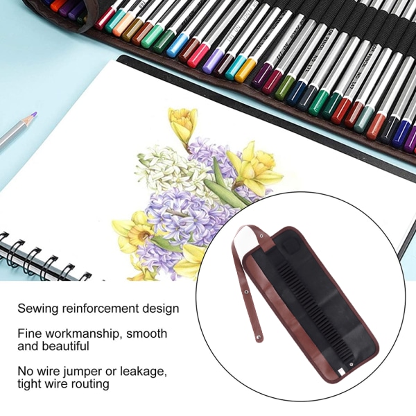 Pen Wrap Roll, Blyant Etui Rejse Fountain Pen Organizer Taske, Pa