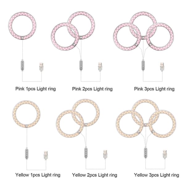 LED-ljusslinga trädgårdsbelysning ängelring mönster USB-timer växtbelysning Yellow