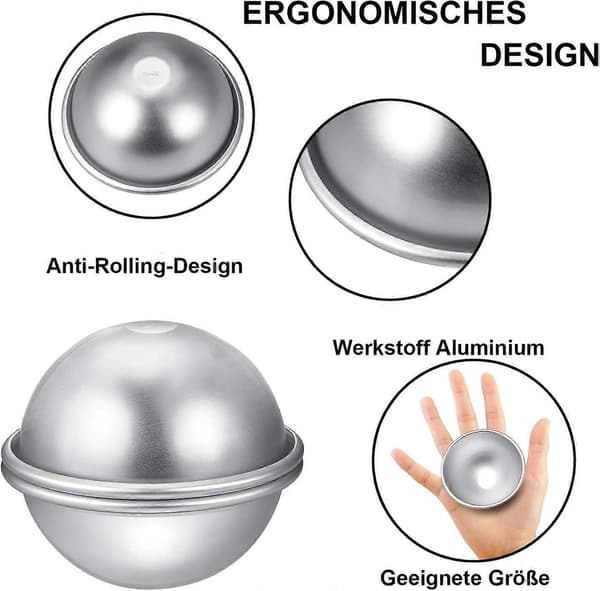 16 Stykker Badebombe Sæt - 7 cm Aluminiumforme til DIY Badebomber og Sæbefremstilling, Perfekt til Børn (8 Sæt)_Kvalitetsgåvor