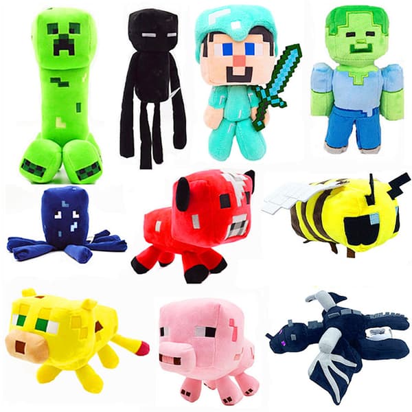 Minecraft Plush Toy - Ender Dragon, Creeper, Steve & More | Soft PP Cotton Plush for Kids & Teens A