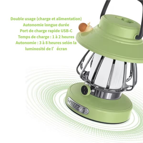 Portable Hanging Night Light (Snail Design); USB Rechargeable | Touch Control | PVC Material | Pink