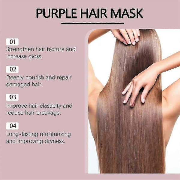 Maca lilla hårmaske og lilla shampoo sæt, neutraliserer gule og messingfarvede toner (Hårmaske)