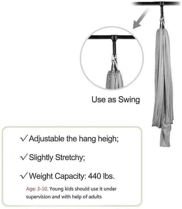 Inomhus Terapi Gunga för Barn med Mjuk Gungdesign_Kvalitetsgåva 150*280CM Black