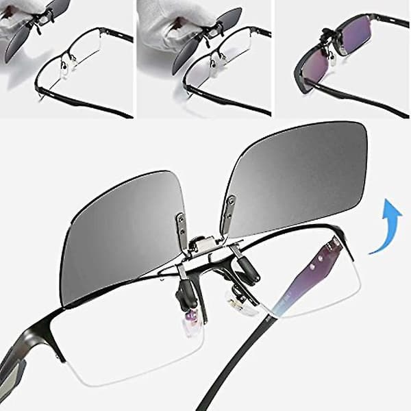 3-pak, Clip-On Flip Up polariserede linser til UV-beskyttelse SolbrillerOverraskelsesgave
