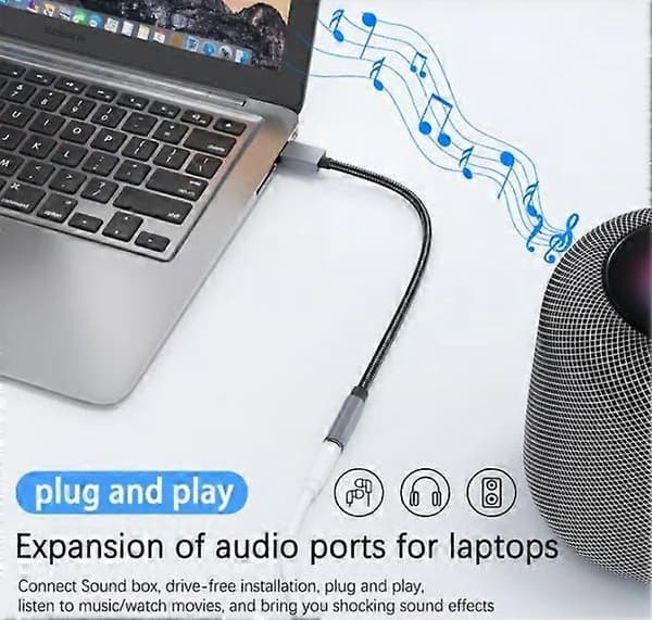 USB till 3,5 mm (hona) ljudadapter