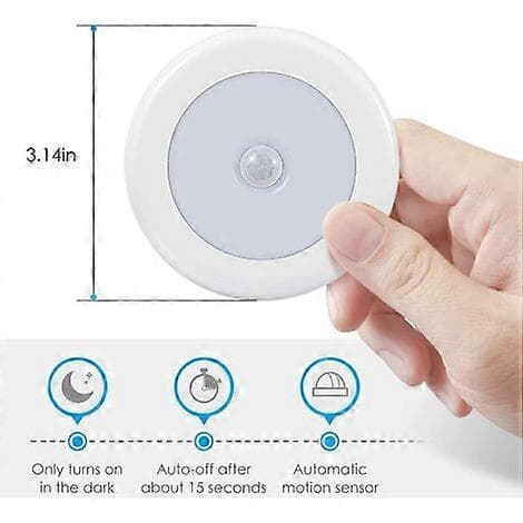 Rörelsesensorlampa, LED-garderobslampa med rörelsesensor, batteridriven (ingår ej), för hylla/hall, 3-pack (vit)