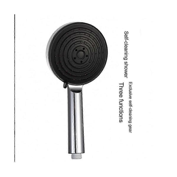 Vandbesparende brusehoved, 3 spraytyper afslapning, anti-kalkfunktion Silver  Black