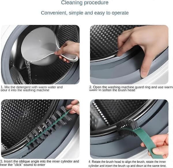 3-pack Washing Machine Cleaning Brushes, Deep Cleaning Tool for Washing Machine Drums, 2 x 60 cm, Durable and Flexible 360°