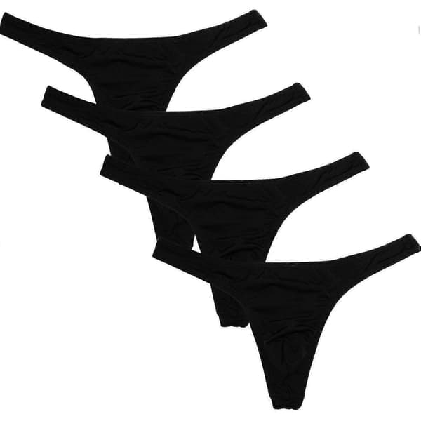 Pakke med 4 herre-stringtrusser Black M