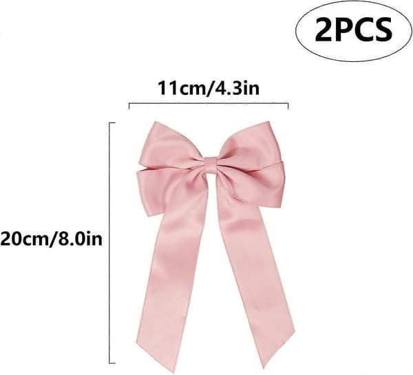 2-pack rosett-hårklämmor - Rosa rosetter för kvinnor/flickor