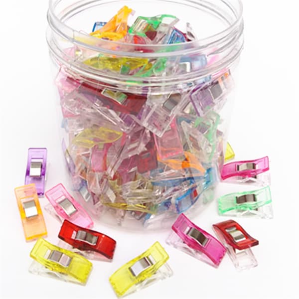 Syklämmor, 100 st med plastbox, avancerade quiltklämmor f