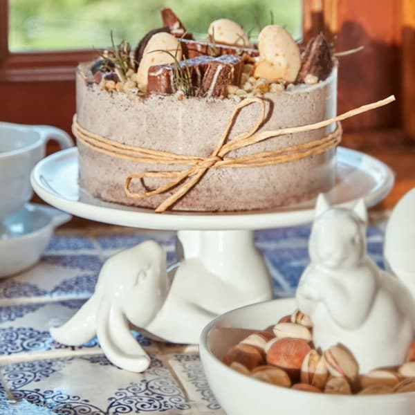 Cupcake-ställ, påskdekorationer, keramiska desserttallrikar för ägg