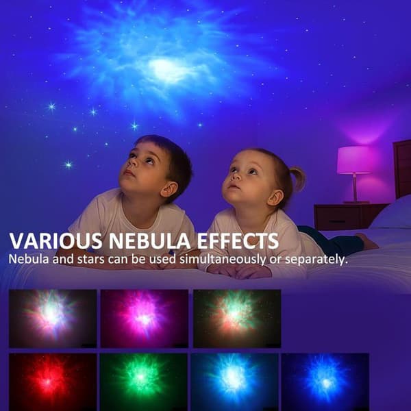 Starry Sky Projector for Kids: LED Night Light and Galaxy Projector with Remote Control and App Control, White