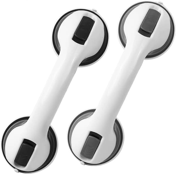 Suction Cup Handle for Bathroom, 2 Pcs 30cm Grab Bars for Disabled, Portable Support Handles, Safety Shower Handle