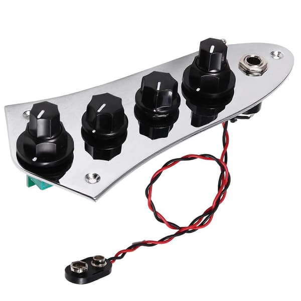Guitar Bas Kontrolplade Forudkablet Forsyninger Kablet Switch Kontrolplade til Elektrisk Basinstrument Silver