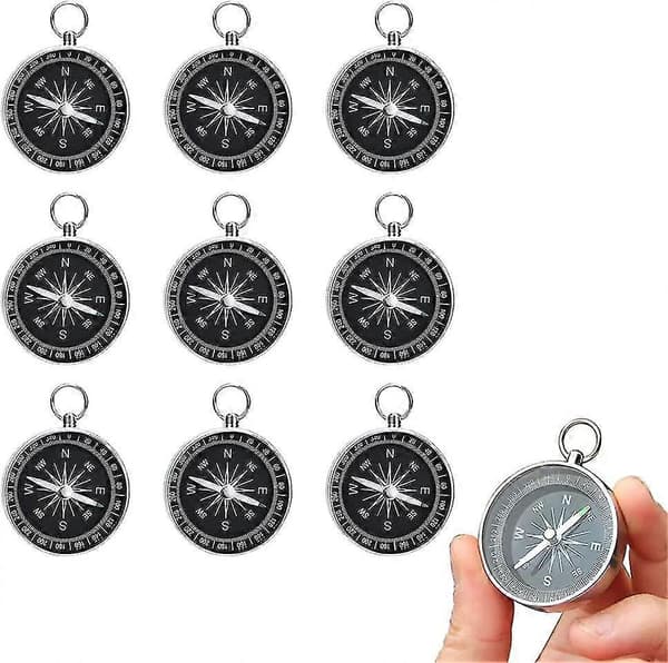 10-pack Högprecisionskompass, portabel metallfickkompass för utomhuscamping Trek_Bra saker