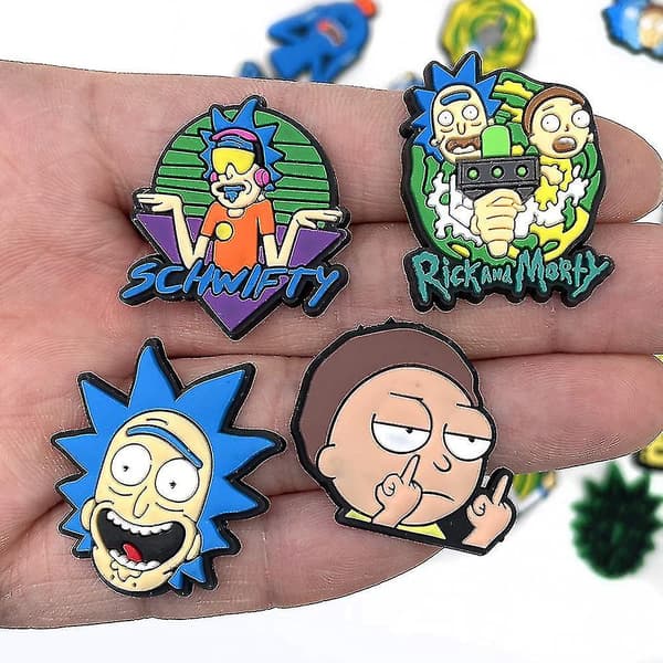 32 st Rick & Morty Tema Crocs Skoberlocker För Diy Crocs Träskor Sandaler Dekoration Berlocker Skotillbehör Set Presenter Överraskningspresent