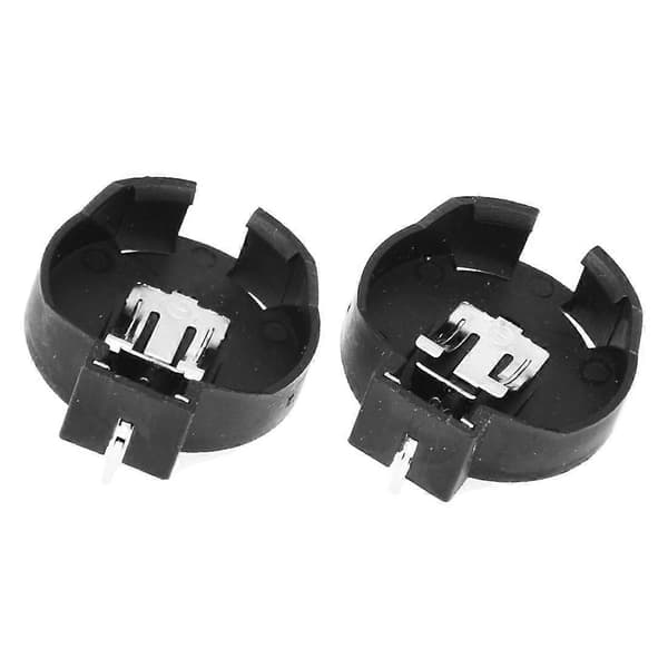 2 stk. CR2450 knapcelle batteriholder etui 2 ben sort Svart