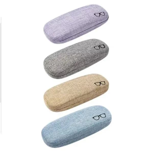 4-pack Hard Eyeglass Cases, Large Linen Fabric Sunglasses Case, Simple Glasses Protector