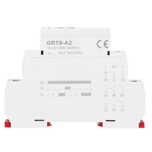 Enkeltfunktions DIN-skinne Tidsrelæ Industriel Kontrol Auto Timer Relæ GRT8-A2 (AC230V)
