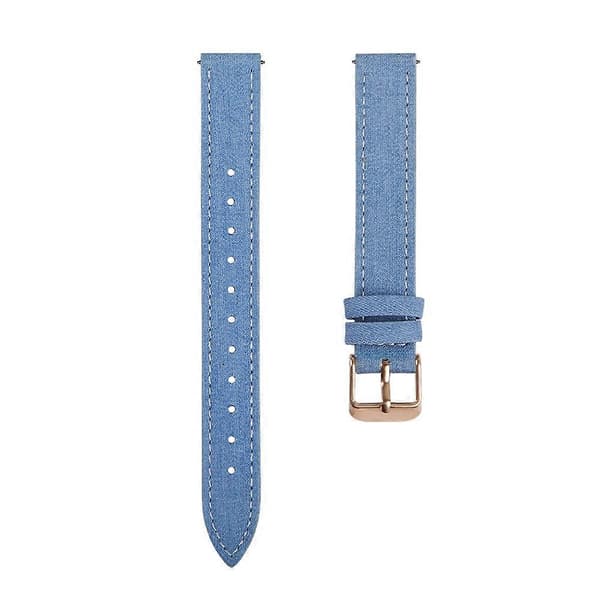 Højkvalitets linnedstof læderrem til Garmin Lily 2 Light Blue