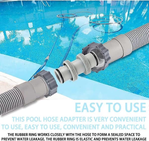 38 mm poolslangeforbindelse, poolslangeadapter til Intex Bestway Coleman, poolslangeforbindelse til Ø 38 mm slange, Intex poolslangeforbindelse, poolpumpeforbindelse