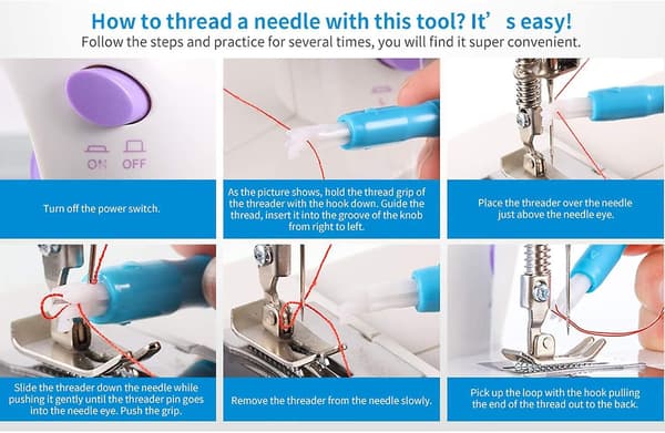 2st Sewing Machine Needle Threader Automatic Threader Quick Sewing Threader Needle Tool