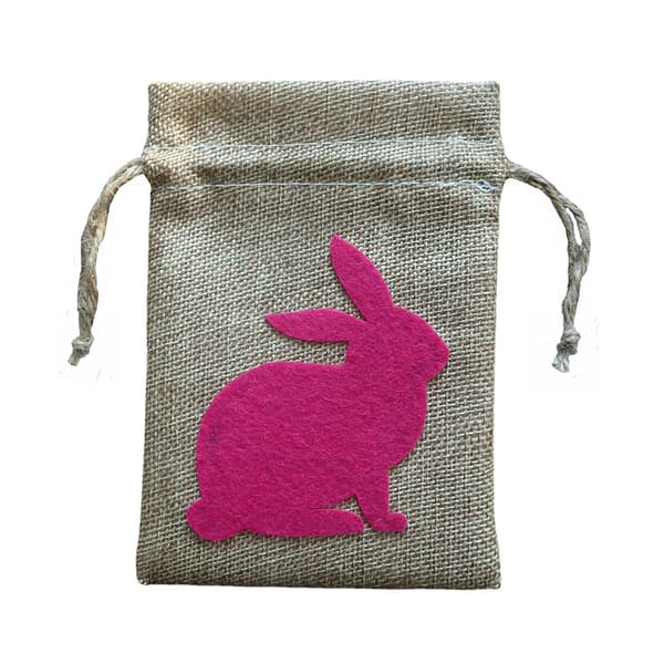 Easter Candy Container, Exquisite Easter Patterns, Drawstring Burlap Bags, 6 Pieces 14 x 10 cm, Multicolor, Perfect as Reusable Easter Gift Bags