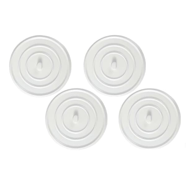 Silikonavløpsplugg - 4 11 cm - Avløpsstopper - Universal - For kjøkken, bad, badekar, vask - Hvit