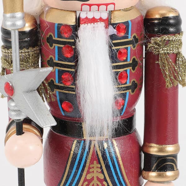 Højkvalitets jule nøddeknækker figur til dekoration Træ nøddeknækker julepynt 30x10cm Multi