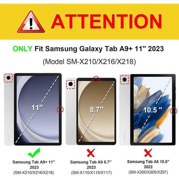Tangentbord - TRAHOO - Samsung Galaxy Tab A9 Plus - AZERTY - Trådlöst - Lätt och bärbart