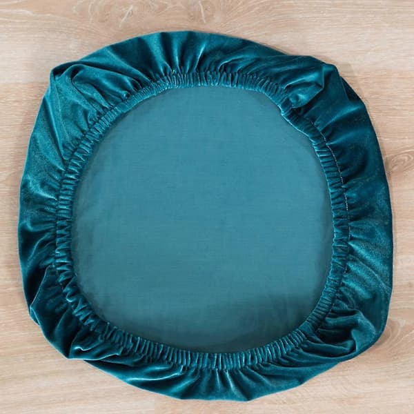 Universal Mjuk Sammet Stretch Bröllop Matsal Stol Sittdyna Överdrag_Kvalitetsgåvor Dark Blue