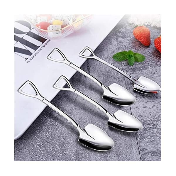 20-pack Spadar Form Espresso Skedar, 12 cm Rostfritt Stål Mini Kaffeeskedar, Små Skedar_Bra saker