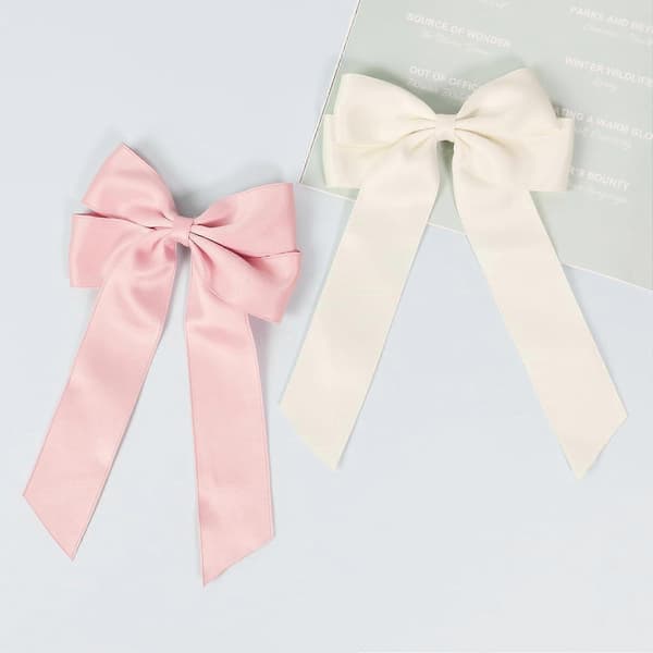 2-pack rosett-hårklämmor - Rosa rosetter för kvinnor/flickor