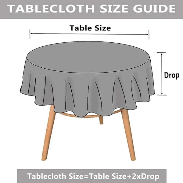 Cotton Linen Tablecloth Solid Round Tablecloth Simple Style for Kitchen Dining Room (Green, Round - 70 inch)