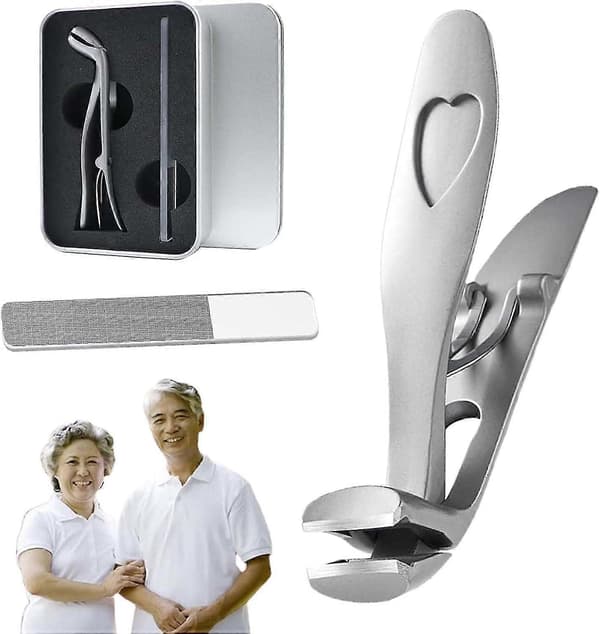 Negleklipper, negleklipper for eldre, ergonomiske negleklippere store for eldre, negleklipper neglefilsett silver