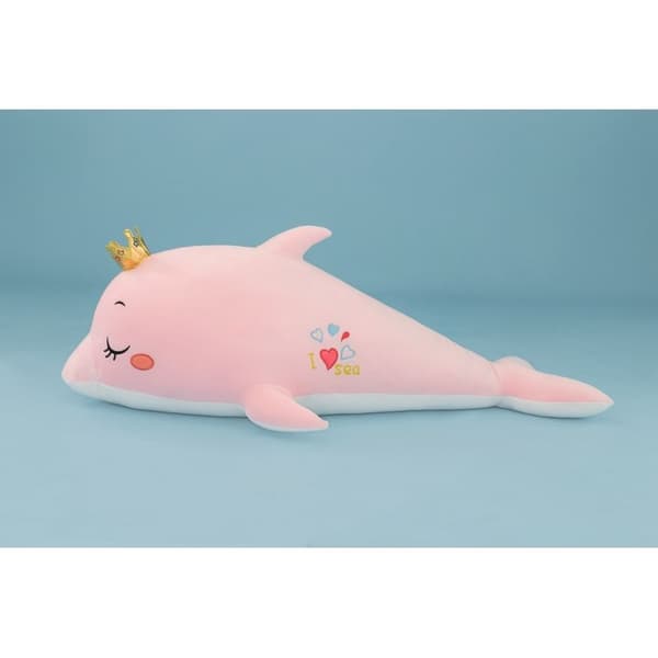 Underbar rosa delfin plyschleksak fylld djur kudde presenter till barn Tha dolphin