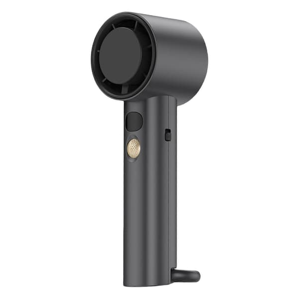 Letvægts børsteløs motorventilator USB genopladelig LED-displayventilator klimaanlæg til studerende og kontoransatte mørkegrå Dark Grey