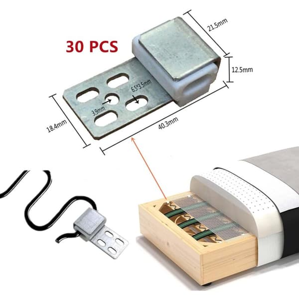 30 stk. metalclips til sofa, 5-hullers møbelclips, reservedele til polstrede møbler, reservedele til sofa