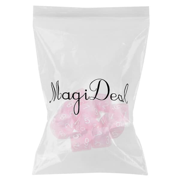 10 st 10-sidiga tärningar D10 polyedriska tärningar för Dungeons and Dragons-spel PinkSurprise Gift Option 1 16mm