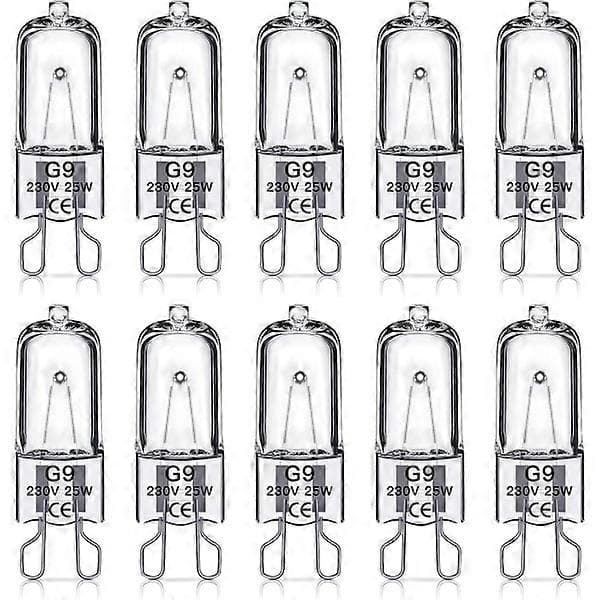 G9 halogenlamper 60W, 230V, 10-pakning 60W_Kvalitetsgave 25W