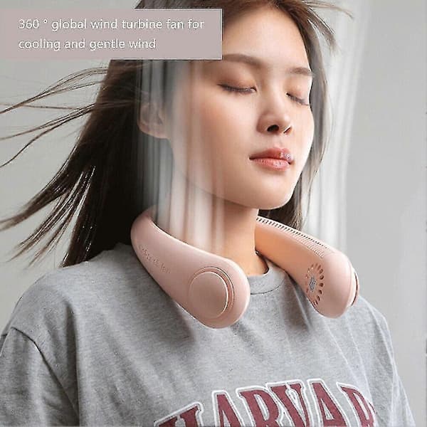 Mini Halsventilator Bærbar Hængende USB Genopladelig Luftkøler Bladeless Ventilator 3000mah white
