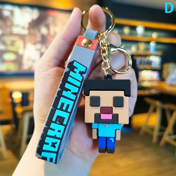 Klassisk Minecraft Figurmodel Legetøj Nøglering Min Verden Stev C