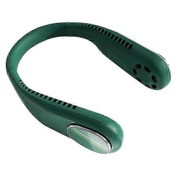 F60 Bærbar USB Halsventilator Bladløs Mini Køleventilator til Sommer Personlig Køler Green