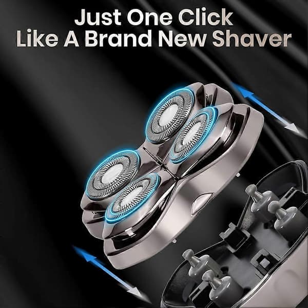 2-pak Pro 4 Shaver-erstatningshoveder til Skulls Pitbulls Gold PRO, Silver PRO, PRO, flydende 4 hoveder