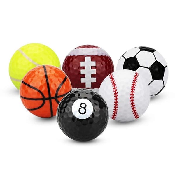 6 stk. 42 mm Assorterede Golfbolde - Nyhed Golf Gavesæt til Børn & Golfspillere_Kvalitetsgave A