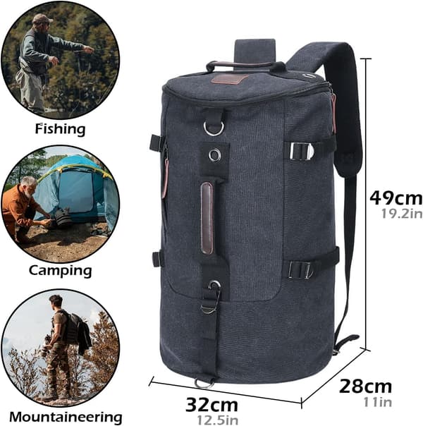 Khaki Hiking Backpack 49x29x32cm Large Capacity Military